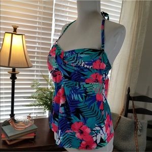 Catalina Tankini  top sz lg multi print